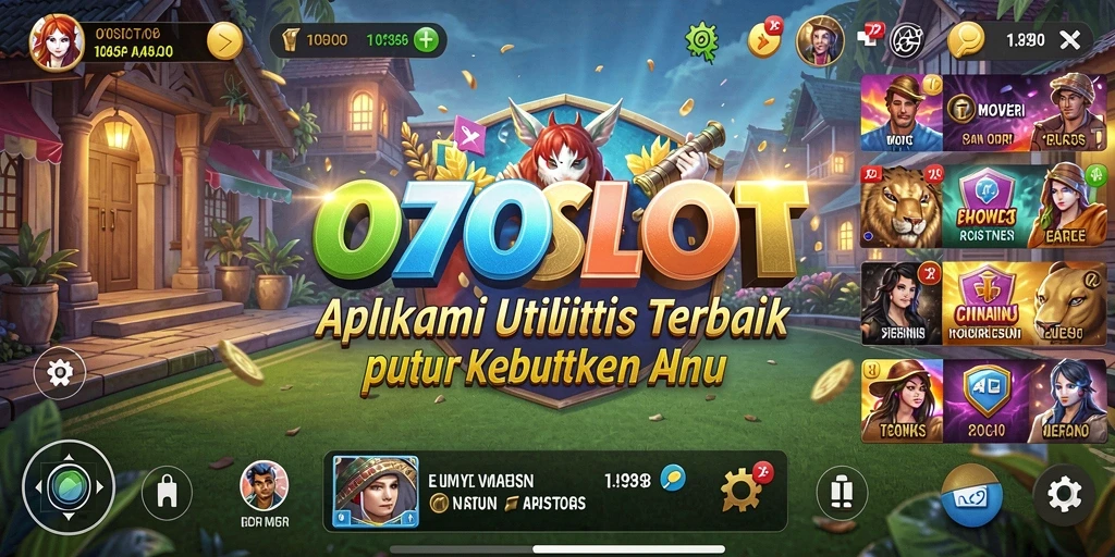 Tampilan antarmuka utama 070SLOT dengan fitur Utility lengkap.