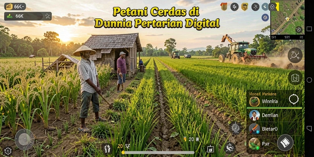 Tampilan gameplay <strong>66K</strong> yang menakjubkan dan interaktif dalam berkebun.