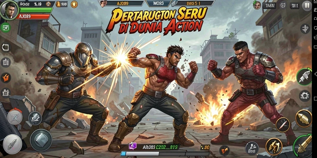 Screenshot AJO89 menampilkan aksi gameplay yang intens.