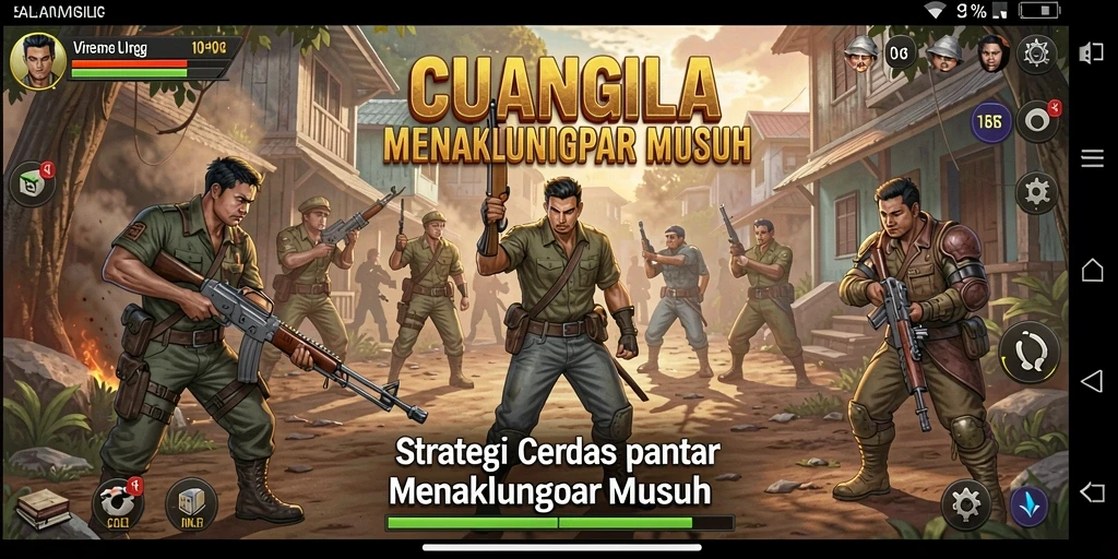 Screenshot utama CUANGILA menampilkan gameplay strategi yang intens.