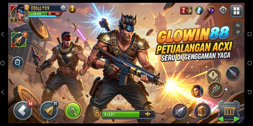 Tangkapan layar gameplay GLOWIN88 menampilkan aksi seru dalam pertarungan.