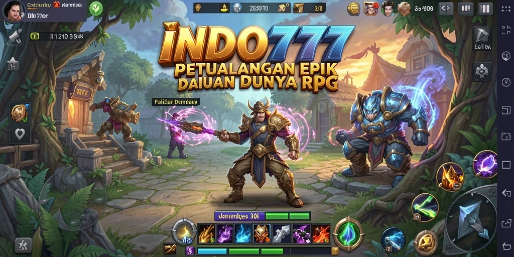 Tampilan gameplay menawan yang menggambarkan pertarungan epik di dunia RPG.