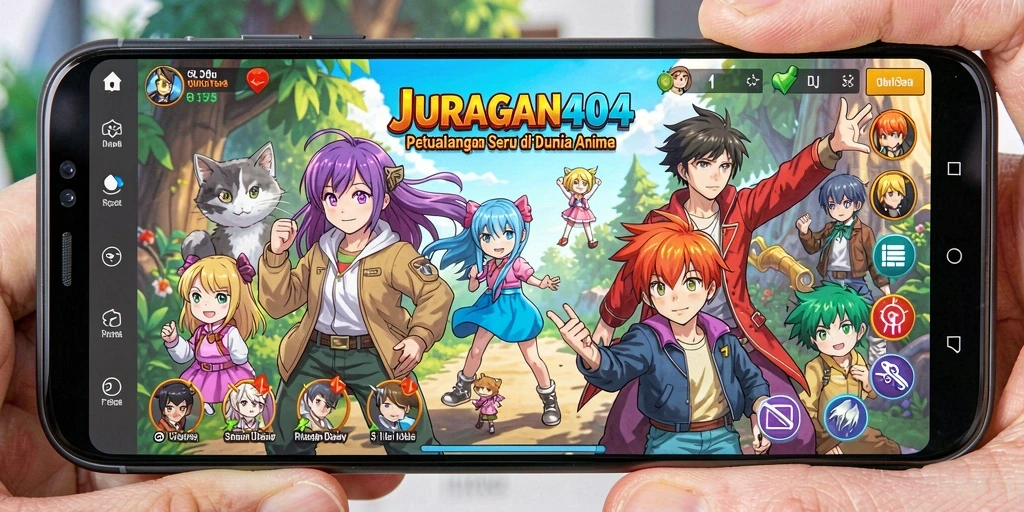Tangkapan layar utama menunjukkan petualangan seru dalam game Anime.