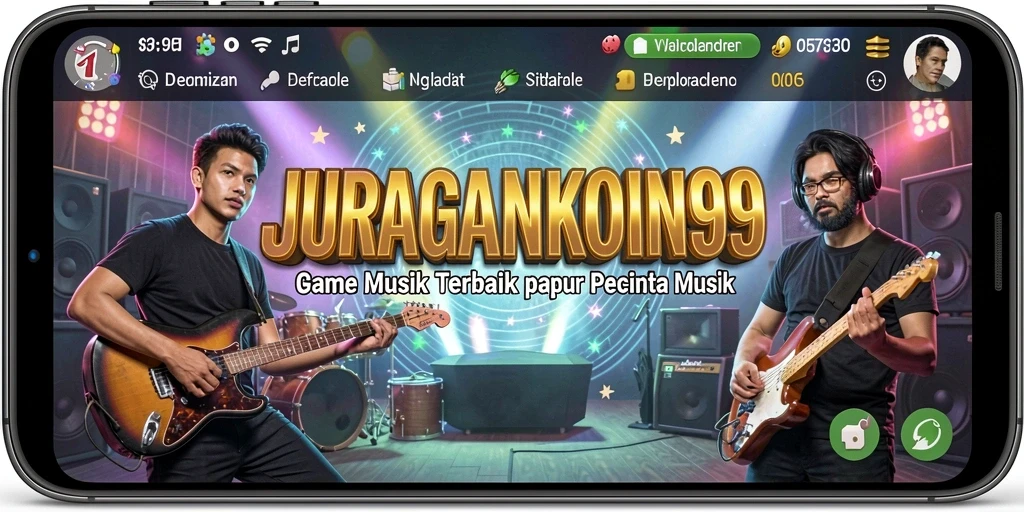 Screenshot JURAGANKOIN99 menampilkan gameplay musik yang seru dan interaktif.