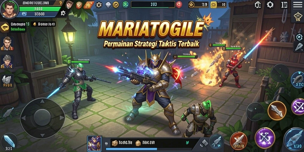 Screenshot gameplay MARIATOGEL yang menunjukkan strategi dan pertempuran.