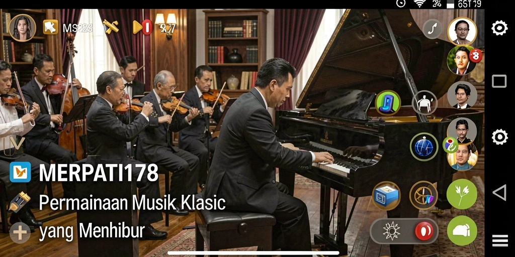 Tampilan gameplay MERPATI178 yang menampilkan berbagai tantangan musik.