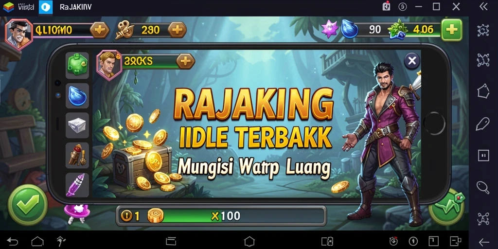 Screenshot utama RAJAKING menampilkan karakter dalam gameplay Idle yang menarik.