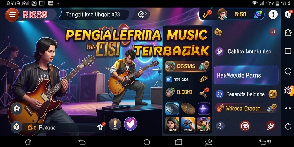 Tampilan gameplay <strong>RI889</strong> dengan berbagai genre musik dan tantangan menarik.